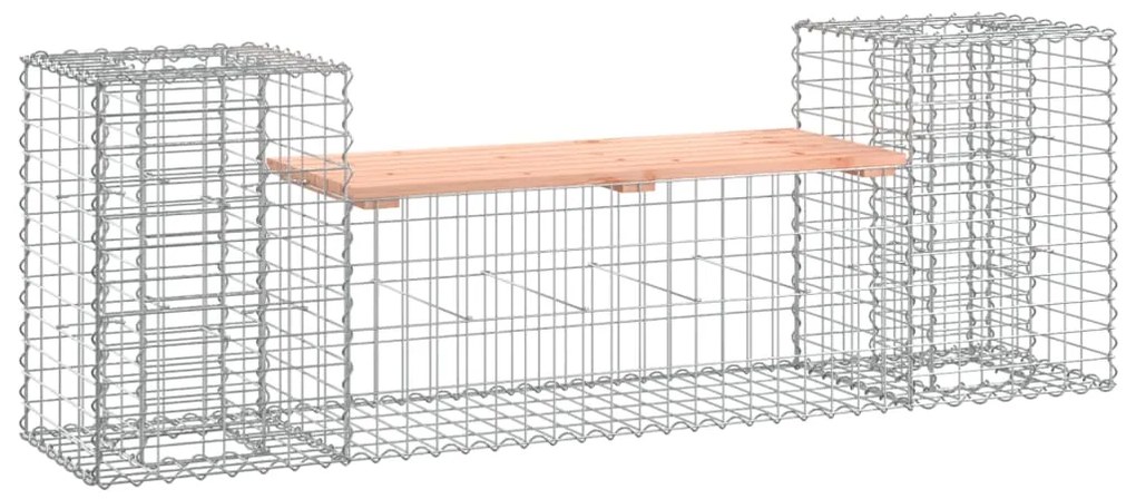 vidaXL tömör duglászfenyő gabion kerti pad 183x41x60,5 cm