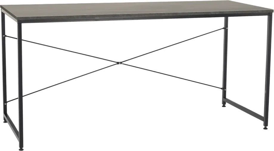 Íróasztal, beton/fekete, 150x60 cm, MELLORA