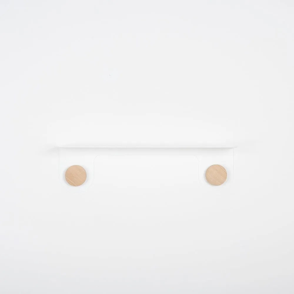 Hook fehér fali polc 2 akasztóval, hosszúság 50 cm - Gazzda