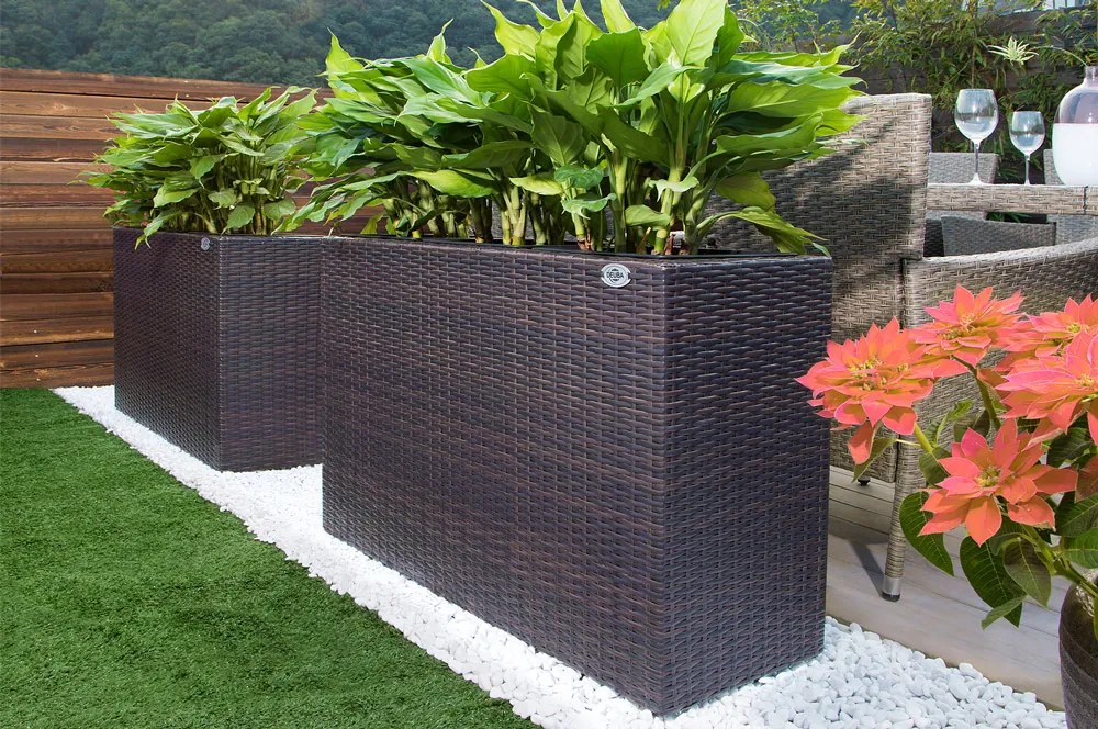 Casaria® Virágtartó 95x27x60 cm barna - 4 edény
