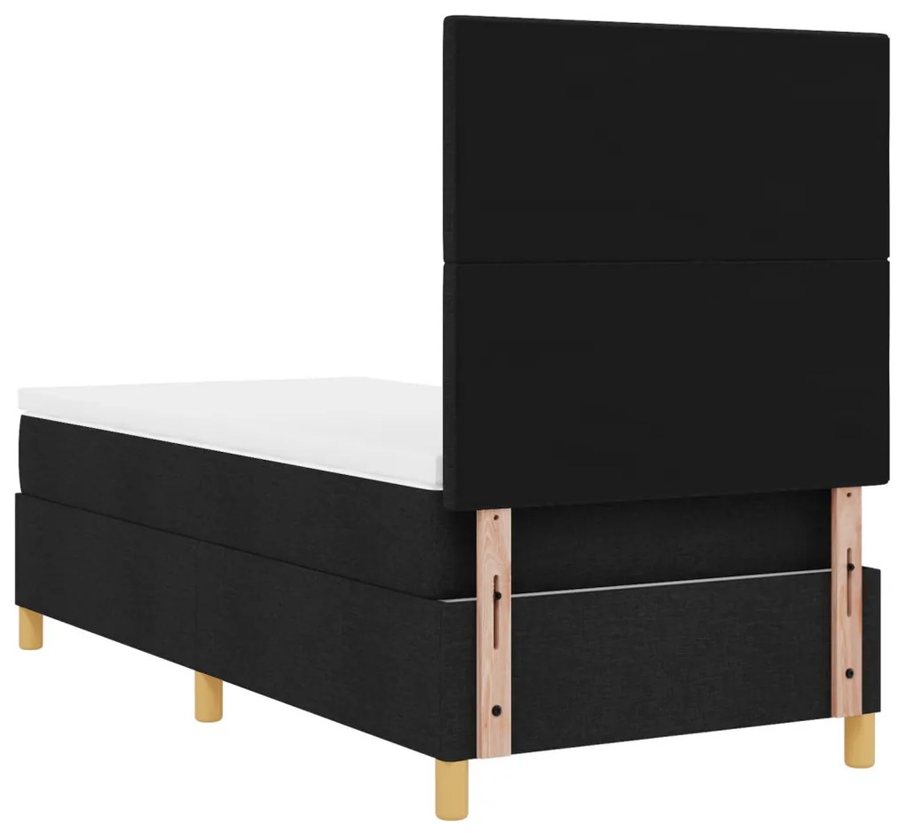 Box Spring Ágy matraccal Fekete Egyszemélyes Szövet