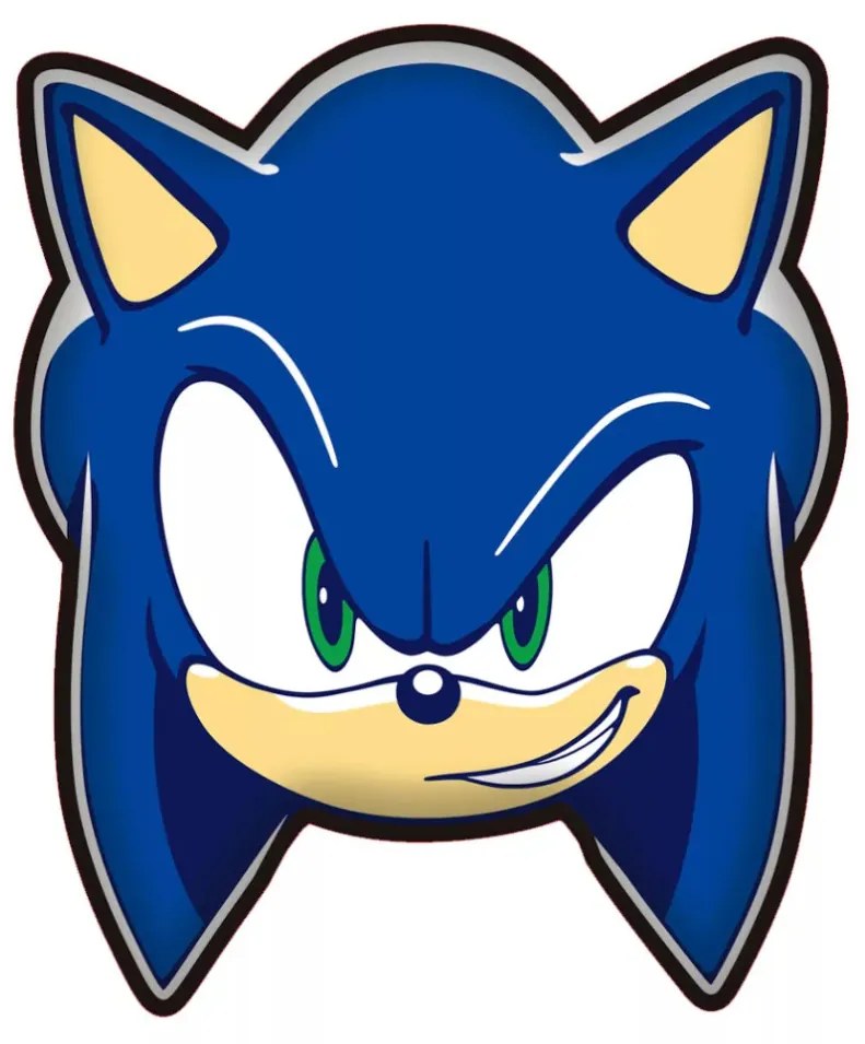 Sonic a sündisznó Smirk formapárna, díszpárna 29x35 cm