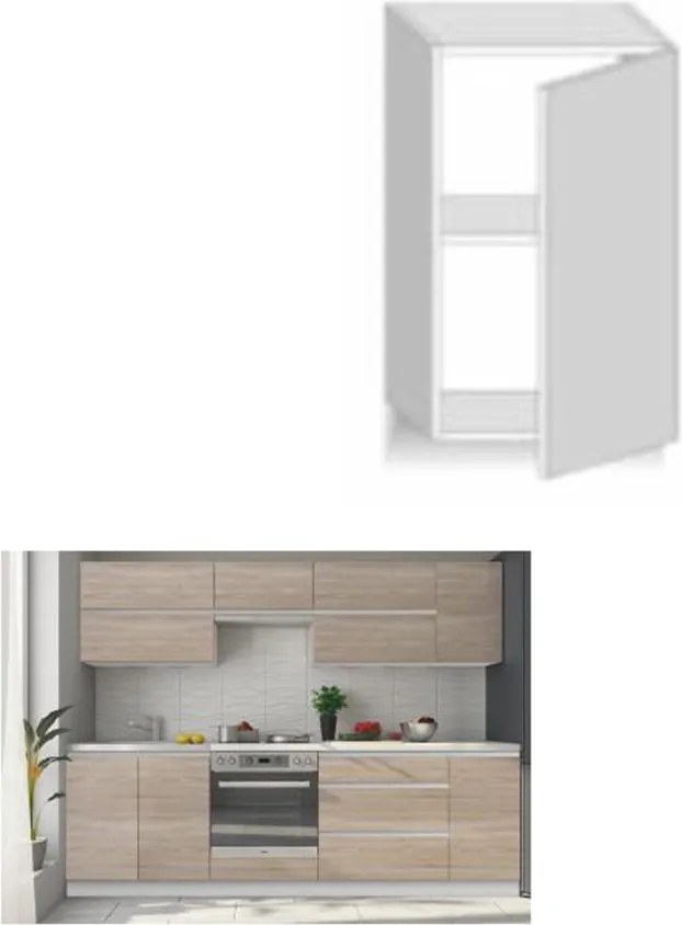 Felsőszekrény egy ajtóval, tölgy sonoma, jobbos, LINE