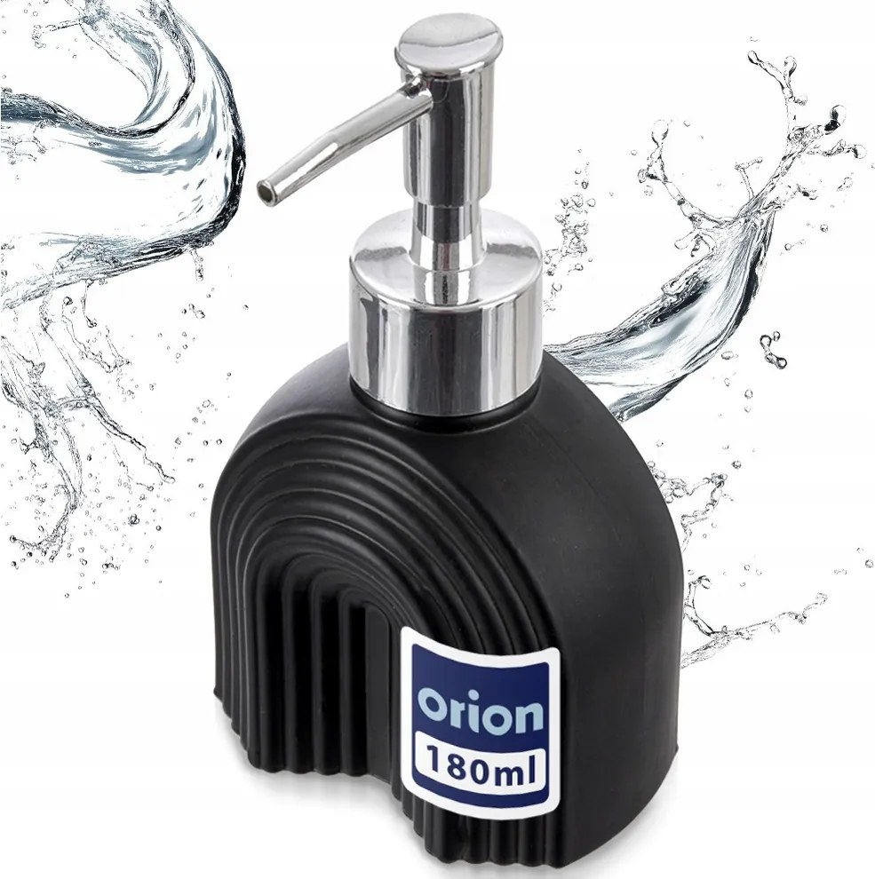 Fürdőszobai folyékony szappan adagoló gél tartály fekete 180 ml