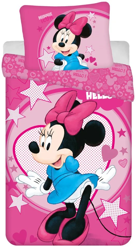 Disney Minnie Hello ágyneműhuzat 140x200cm 70x90cm microfibre