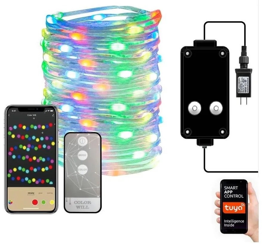 Immax NEO 07736L-LED RGB Dimmelhető kültéri szalag 8,4W/230V 16m IP44 Wi-Fi Tuya