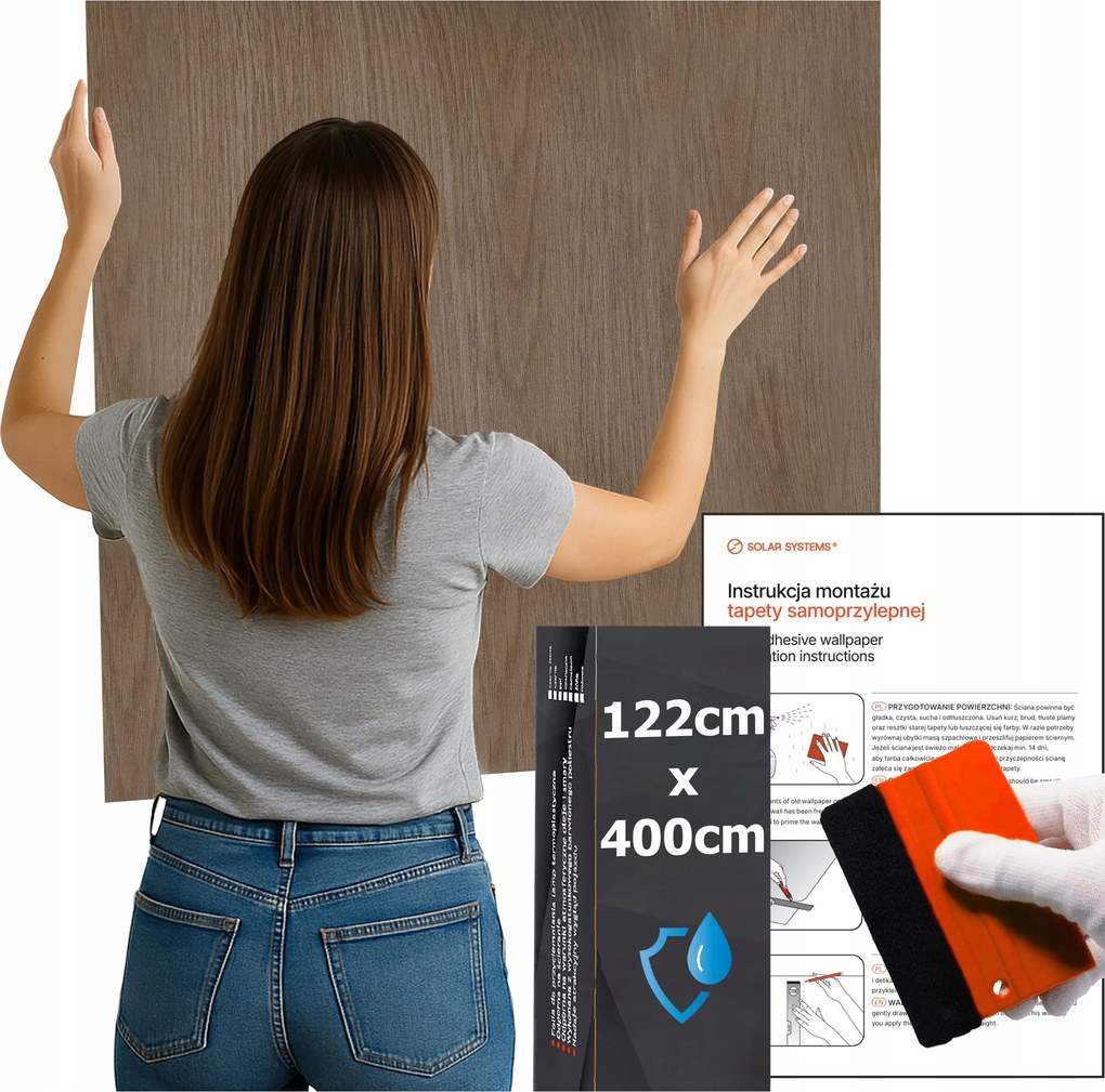 Öntapadós tapéta Vízálló Konyha Fal Bútor Meleg Barna