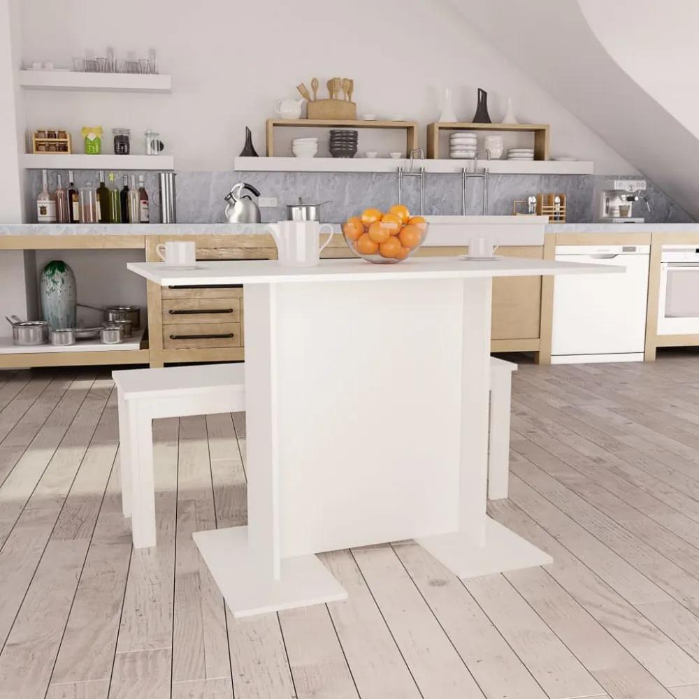 Fehér forgácslap étkezőasztal 110 x 60 x 75 cm