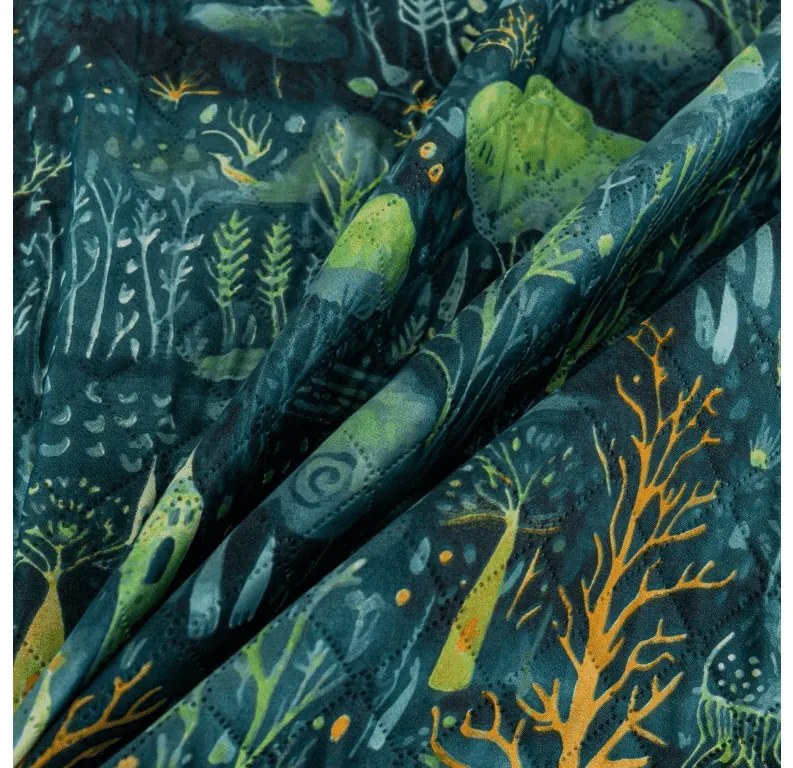 Ágytakaró mintával NEON FOREST, színes Méret: 170 x 210 cm