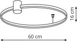 LED mennyezeti lámpa RING S 34W/230V 3000/4000/6000K, átmérő 60 cm, fekete