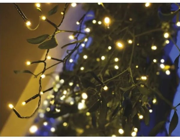 LED Karácsonyi kültéri lánc 200xLED/8 mód 8,6m IP44 meleg fehér