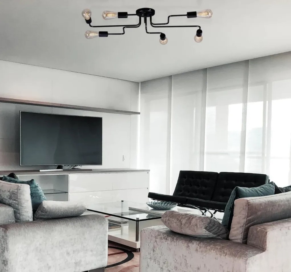 KAJA K-3890 SKADI Loft Mennyezeti Lámpa Fekete E27 IP20