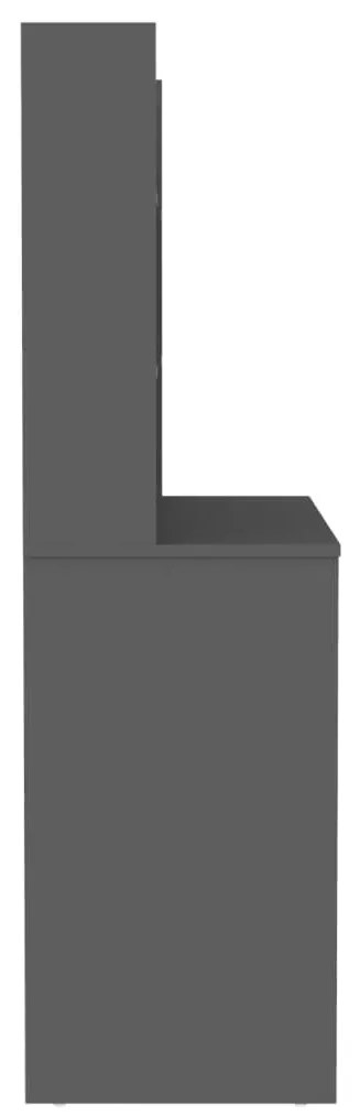 szürke LED-es MDF sminkasztal 100 x 40 x 135 cm