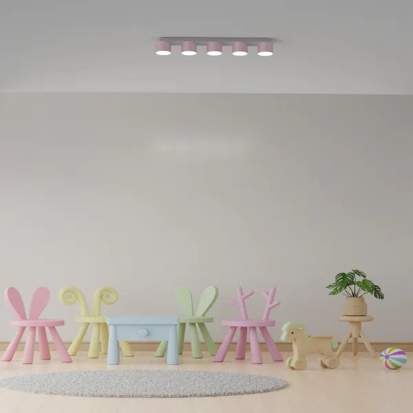 Mennyezeti lámpa DIXIE 5xGX53/11W/230V rózsaszín