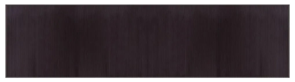 négyszögletű sötétbarna bambusz szőnyeg 100 x 400 cm