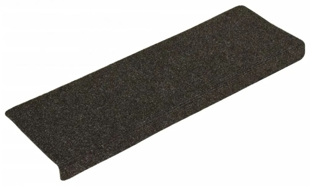 15 db öntapadós lépcsőszőnyeg 65 x 21 x 4 cm antracit téglalap alakú széllel