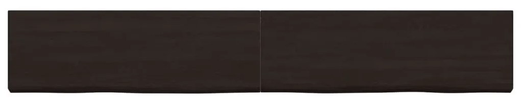 sötétbarna kezelt tömör tölgyfa fali polc 180 x 40 x (2-4) cm