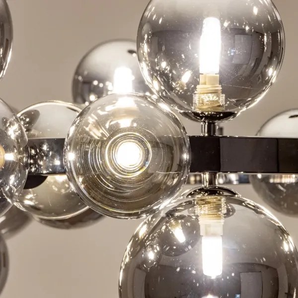 Brilagi - LED Csillár zsinóron MILLA 15xG9/3W/230V fényezett króm/füstös