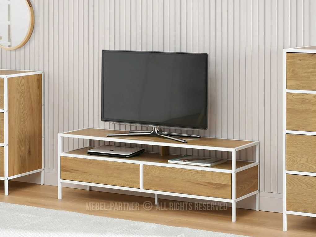 TV asztal/szekrény Soren Rtv (tölgy + fehér). 1111728