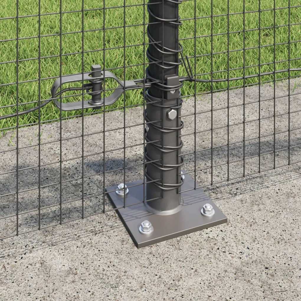 Hegesztett Drótháló Kerítés 7 Peremezett Oszloppal Szürke 0.6x10 m Acél