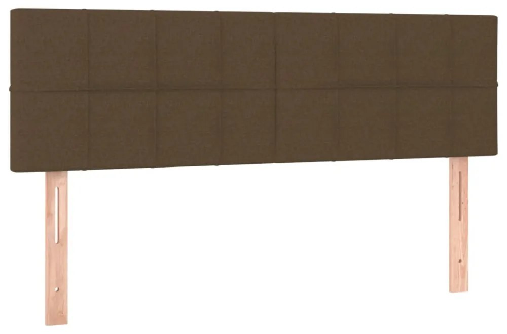 sötétbarna szövet rugós ágy matraccal 140 x 190 cm