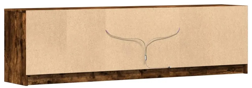 füstös tölgy színű szerelt fa LED-es TV-szekrény 180x34x50 cm