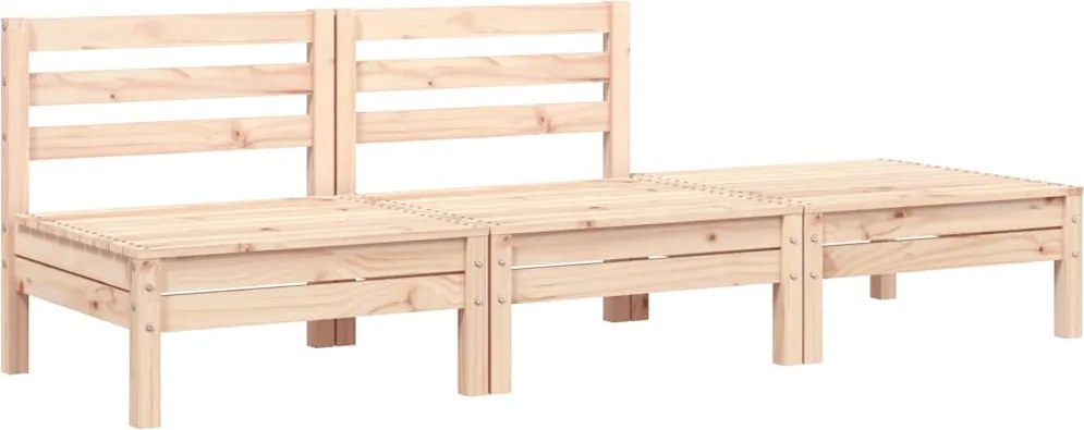 vidaXL háromszemélyes tömör fenyőfa kerti kanapé