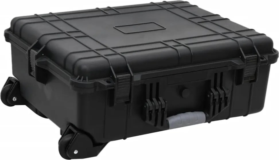 vidaXL fekete PP kerekes repülős tok 63 x 50 x 23 cm