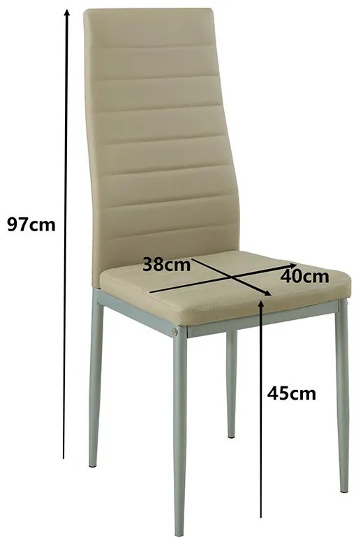 Verna 6+1 étkező garnitúra bézs-szürke