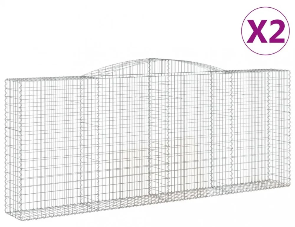 2 db íves horganyzott vas gabion kosár 400x50x160/180 cm