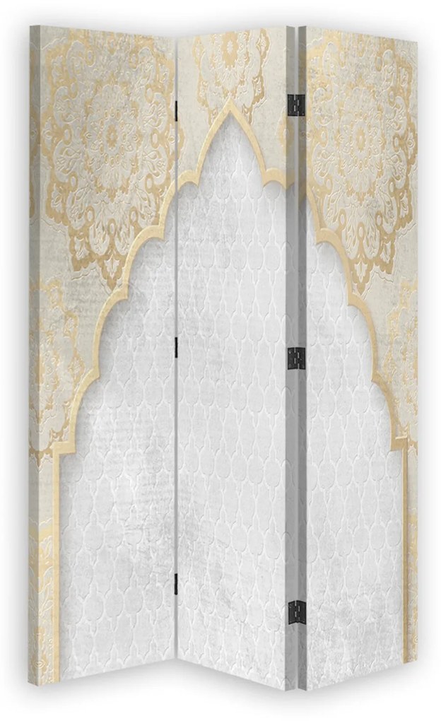 Gario Paraván Keleti mintás, arany színben Méret: 180 x 170 cm, Kivitelezés: Forgó paraván 360°