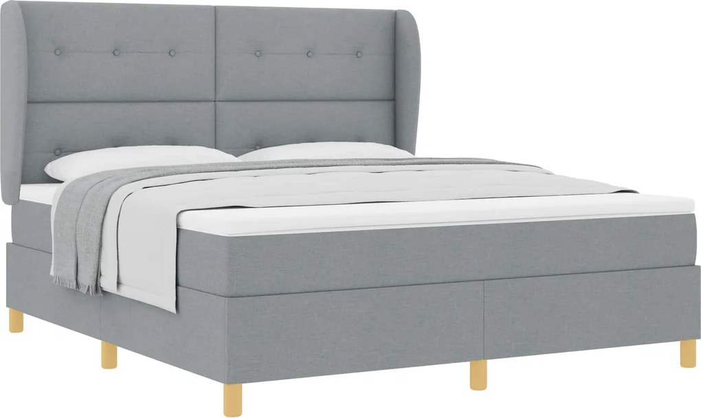 vidaXL Boxspring ágy matraccal Sötétszürke 90x190 cm Szövet szövet