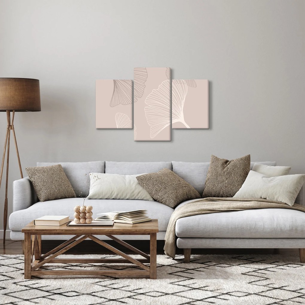 Kép - Bézs színű levelek N⁰6 (90x60 cm)