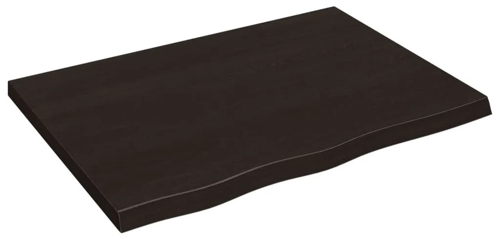 sötétbarna kezelt tömör tölgyfa fali polc 80x60x(2-4) cm