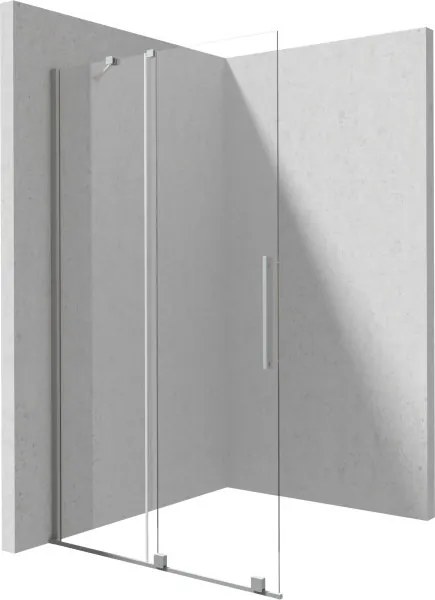 Prizma csúsztatható walk-in zuhanyfal_90x195, szálcsiszolt acél