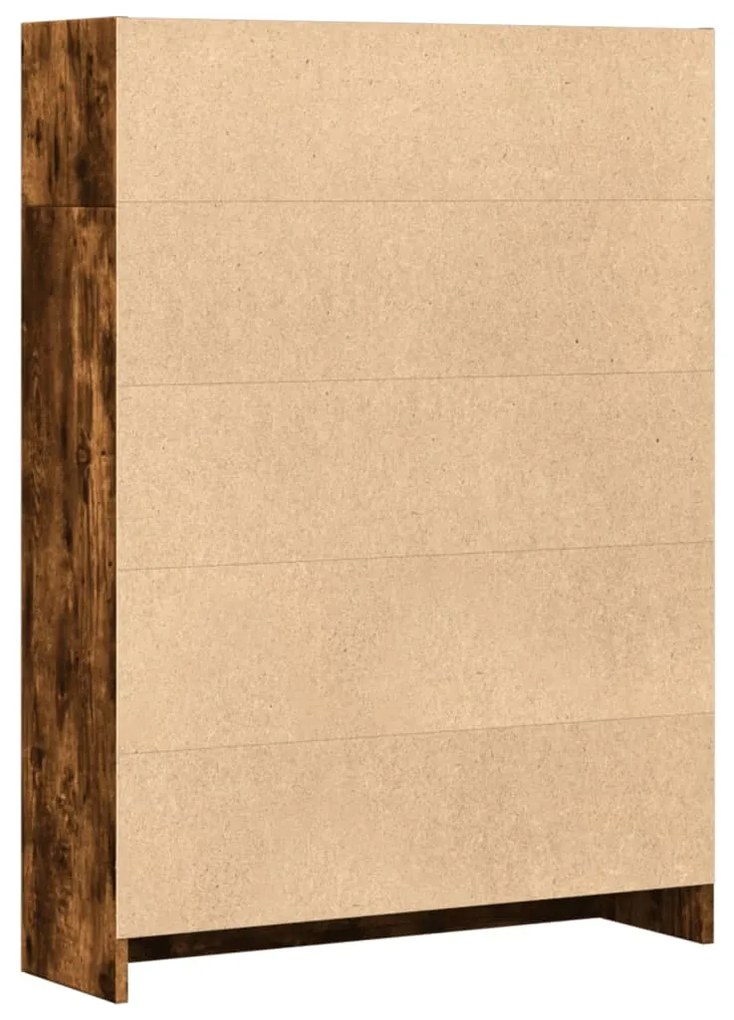 füstös tölgy színű szerelt fa könyvszekrény 80 x 24 x 109 cm