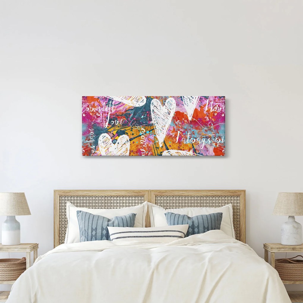 Kép - szív egy absztrakt háttérben (120x50 cm)