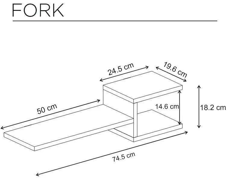 Fali polc Fork - White