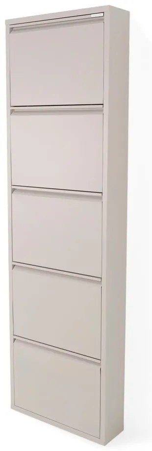 Szürkésbarna fém billenő ajtós cipőtartó 50x169x15 cm Billy – Spinder Design