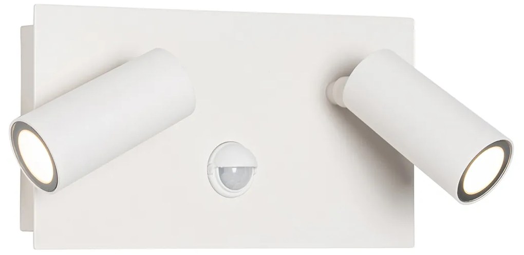 Kültéri fali lámpa fehér LED-del, 2-lámpás mozgásérzékelővel - Simon