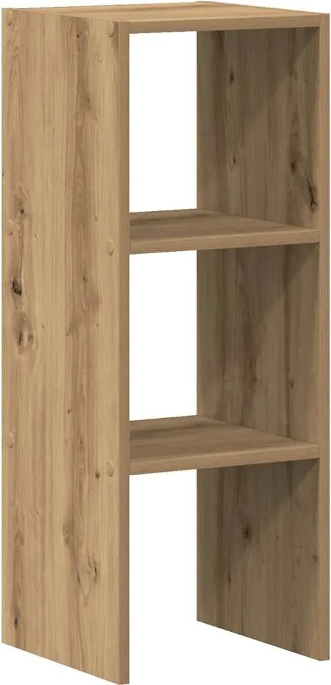 vidaXL kézműves tölgy szerelt fa könyvespolc halmozható 30x30x80 cm