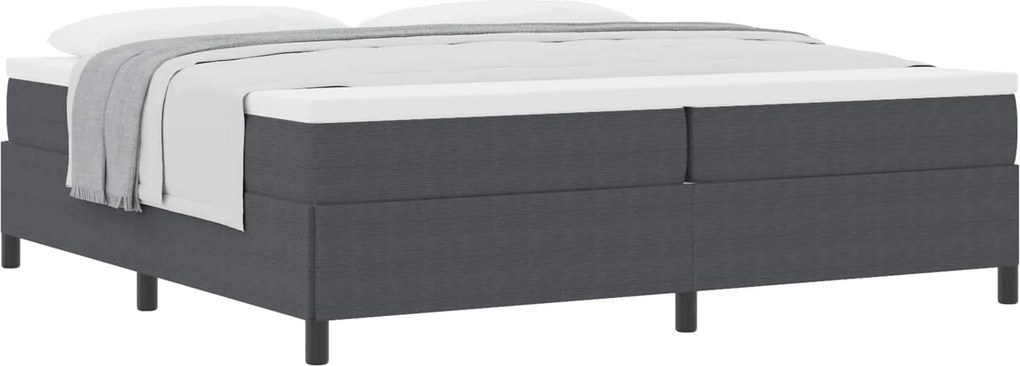 vidaXL Boxrugós ágy Sötétszürke 200 x 200 cm Bársonyos szövet