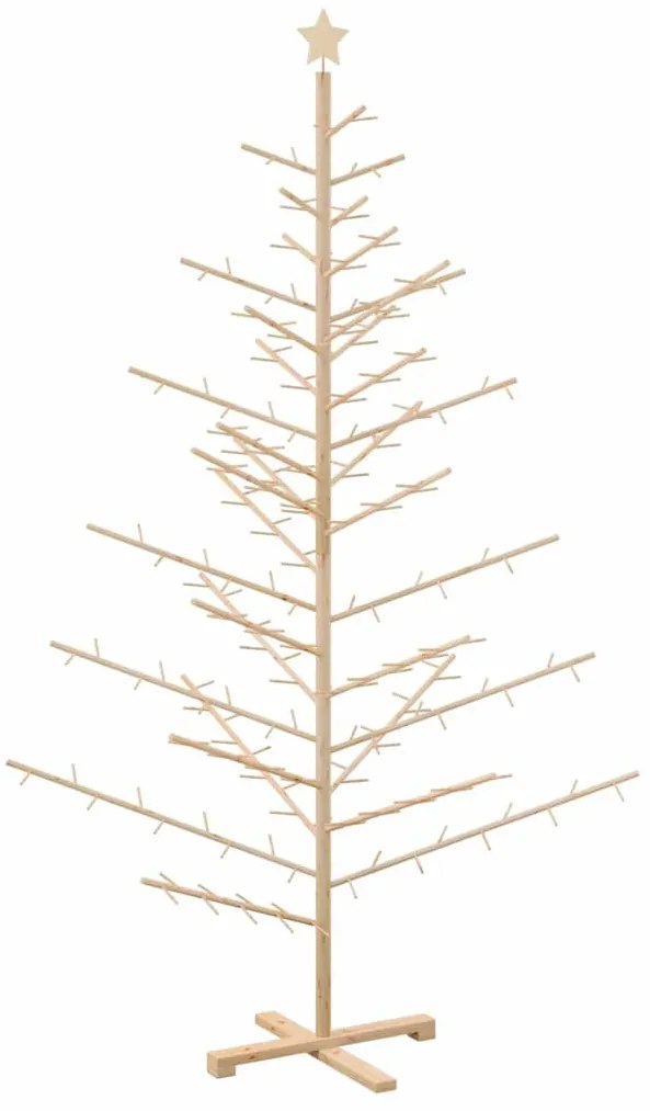 Fából készült Karácsonyfa Természetes 210 cm Tömör fenyőfa