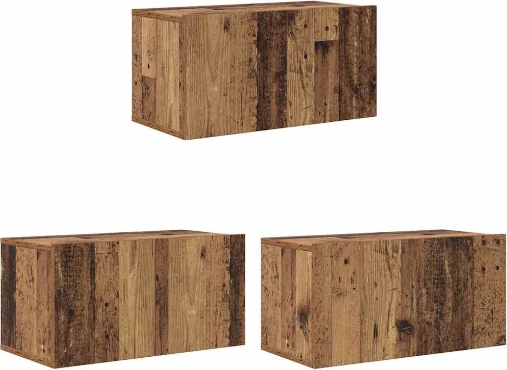 vidaXL TV szekrény garnitúra 3 pcs Barna 60 x 30 x 30 cm Faanyag