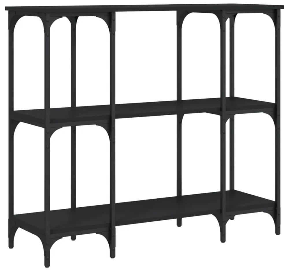 fekete szerelt fa tálalóasztal 102 x 35 x 90 cm