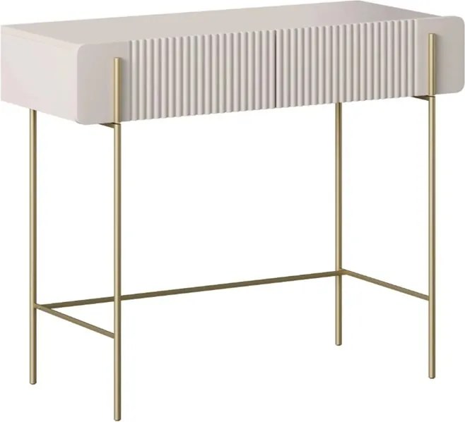 Malmi fésülködőasztal fiókokkal 100 cm - kasmír / arany lábak