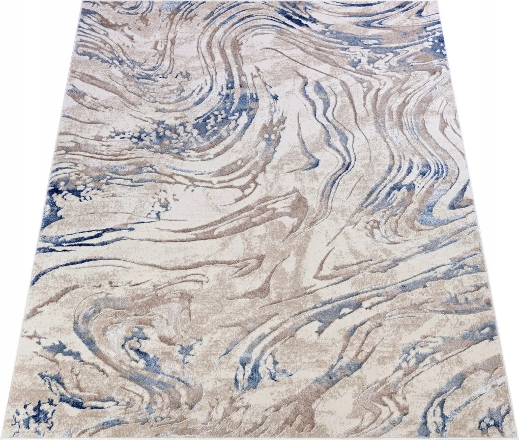 Komo Szőnyeg 120x170 Stílusos Modern fényes bézs kék w03