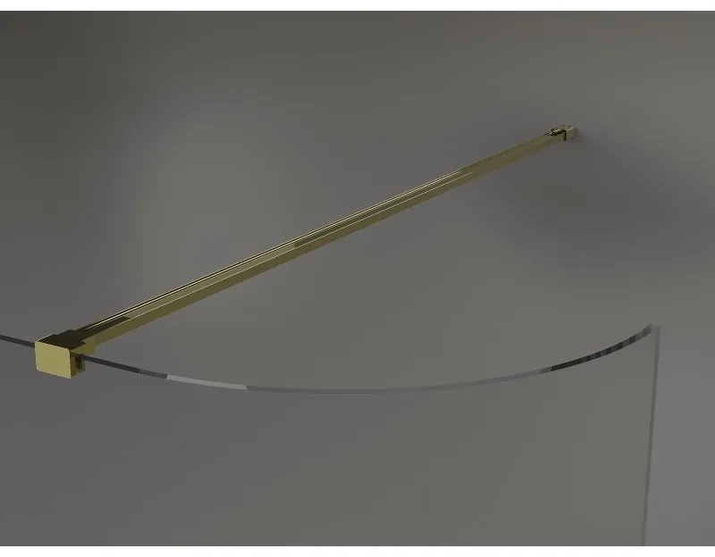 Mexen Kioto, lekerekített zuhanyparaván 100 x 200 cm, 8 mm átlátszó üveg, arany profil, 800-100-101-50-06