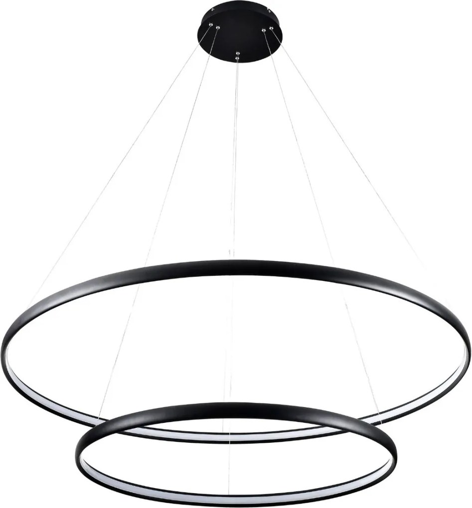 Zuma Line CARLO PL210503-800+1200-BK Függőlámpa 2x65W/LED 4000K 3900LM IP20