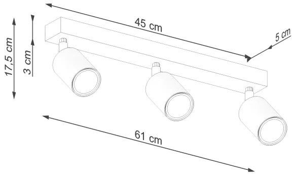 Sollux SL.1293 - Spotlámpa VERDO 3xGU10/10W/230V fekete